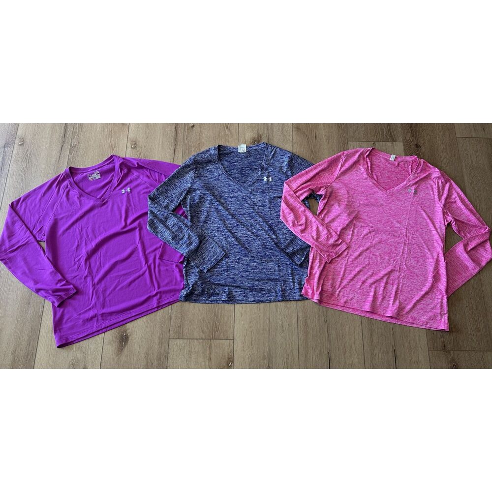 Under Armour Women's Long Sleeve Shirt Lot of 3 Pink/Purple XL EUC!